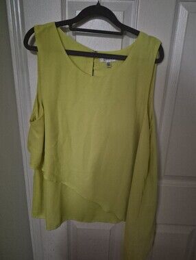 Spenser Lime Green Sleeveless Layered Blouse